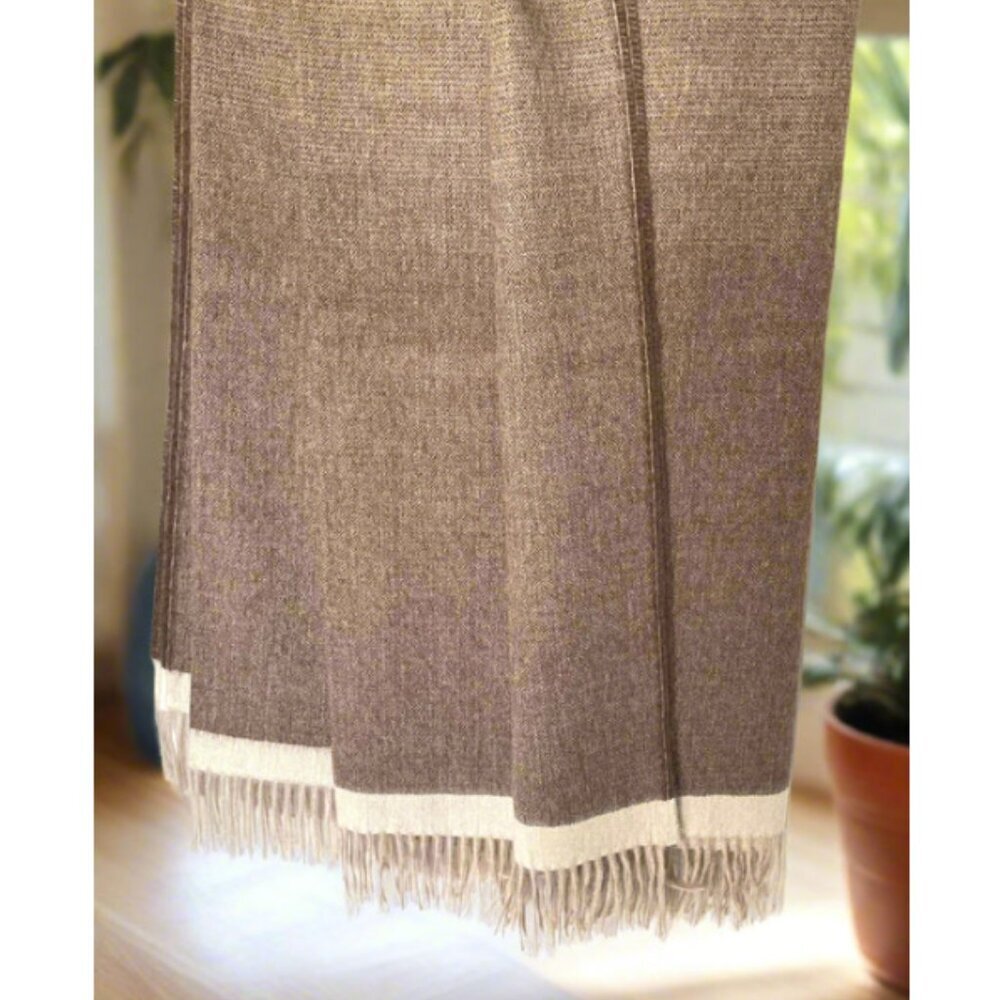 ARTZNL 100% Baby Alpaca ECO Throw Undyed Blanket Large Brown All Season Luxury - Picture 4 of 12